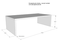 Plexiglashaube grau 3-seitig: 7C14 50 (LD: 50% / Stärke: 3mm)  Art-Nr.: 3-side-grau-7C14_50_03