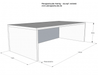 Plexiglas-Haube, mit Holzsockel - L: 247mm x B: 109mm, Tekno